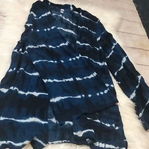 Xhilaration blue and white tie dye effect cardigan